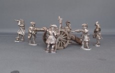 French Field gun with scrolled barrel and crew