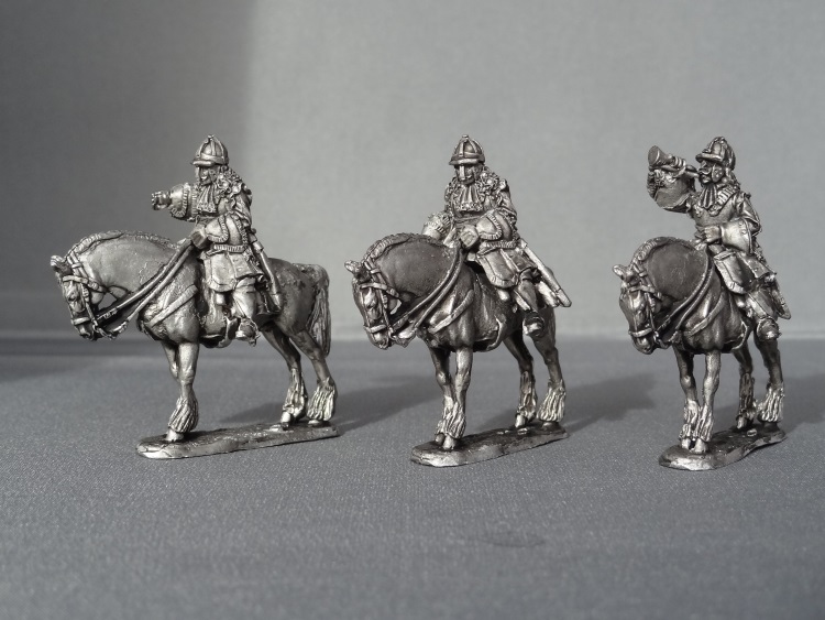 WSS Cuirassier Command in German Helmets horses stood