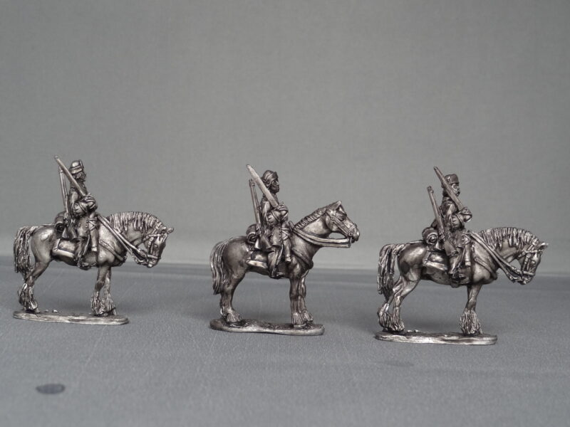 Russian Dragoon regiment on standing Horses in Karpus