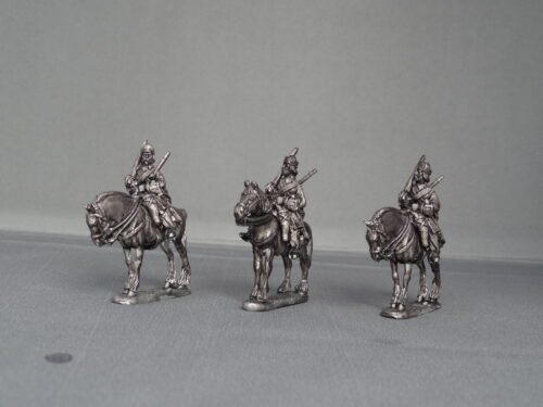 Russian Dragoon regiment on standing Horses in Karpus