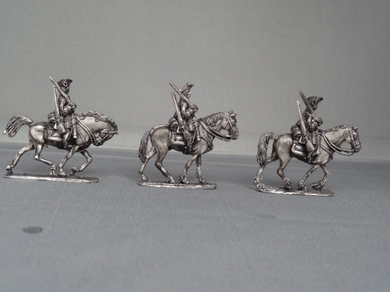 Russian Dragoons trotting in Tricorns
