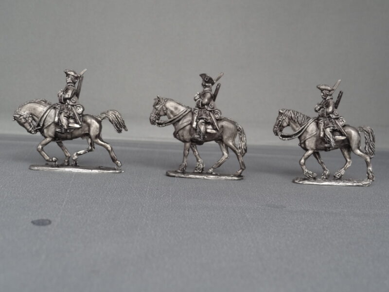 Russian Dragoons trotting in Tricorns