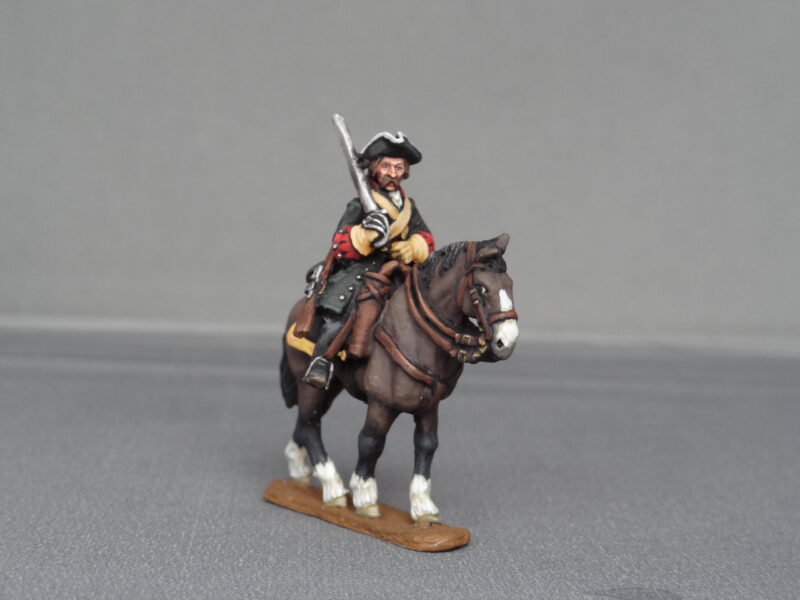 Russian Dragoon regiment on trotting horses in Tricorn