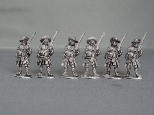 GNW Saxon foot regiment in floppy hats stood firing