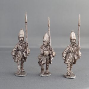 GNW Swedish grenadiers in tall cloth mitres charging
