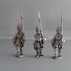 GNW Swedish Grenadiers in tall cloth mitre marching