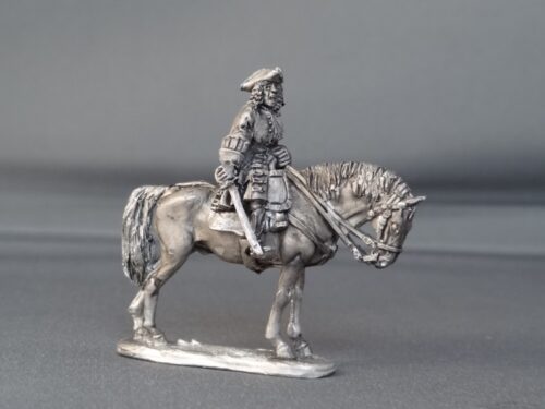 General officer on standing horse sword down