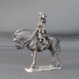 General officer on standing horse sword down