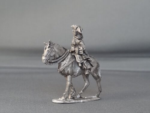 General officer sword down on walking horse