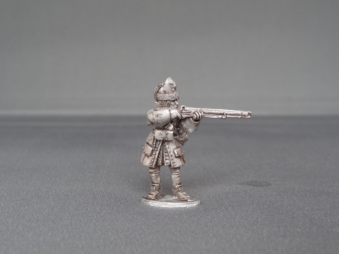 Grenadier of Spanish Tercio stood firing