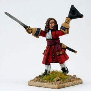 General officer sword down on walking horse