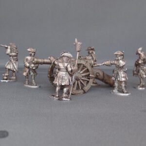 French Field gun with scrolled barrel and crew