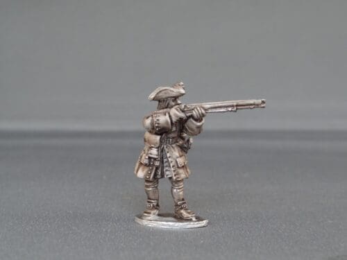 French musketeer stood giving fire