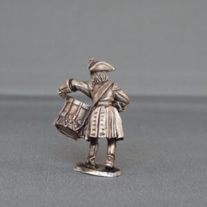 Drummer marching with cockade